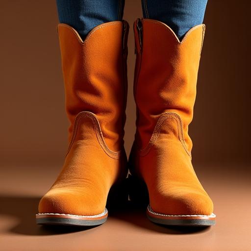 色が蘇ったスエードのブーツ